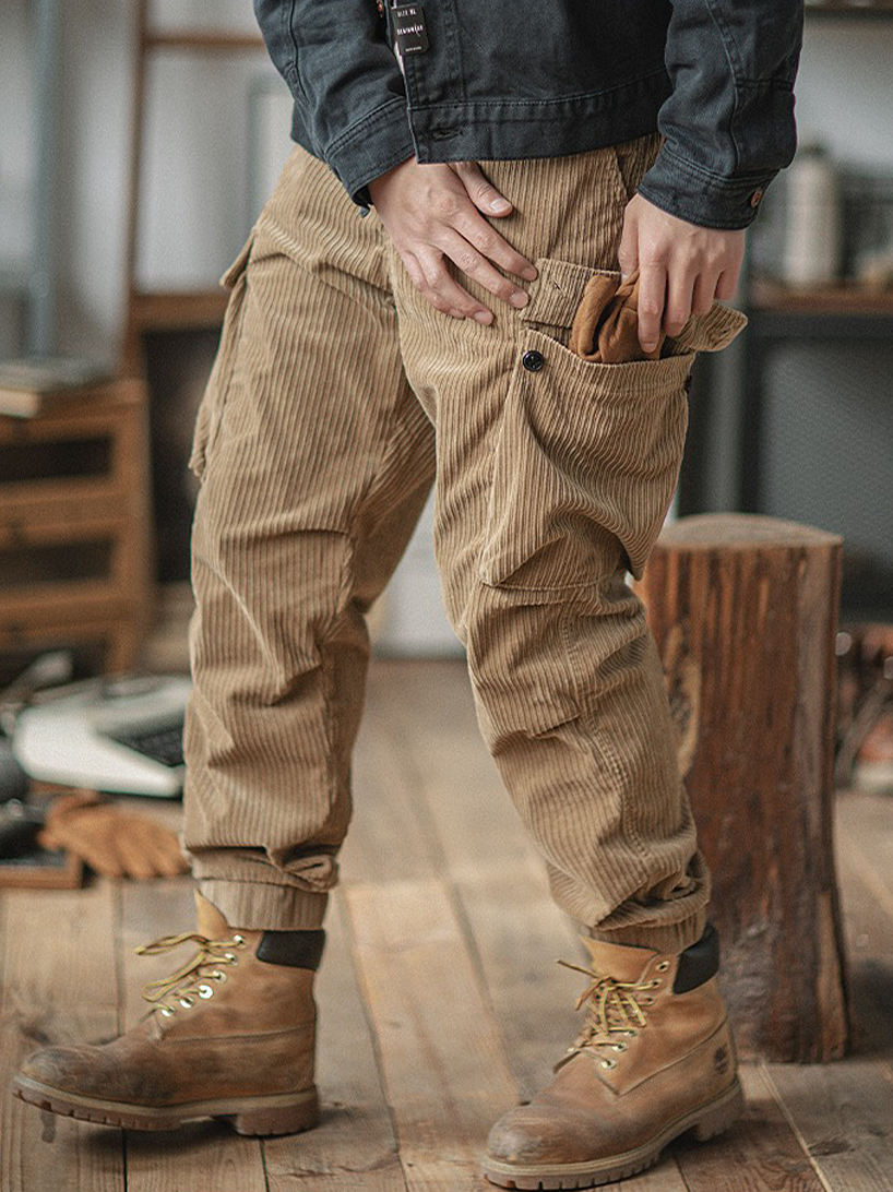 568 Kuo Corduroy Cargo Joggers