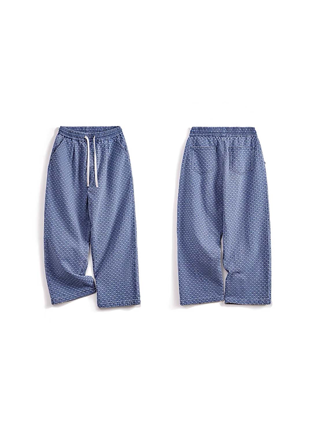 790 Arisawa Washed Denim Jacquard Pants