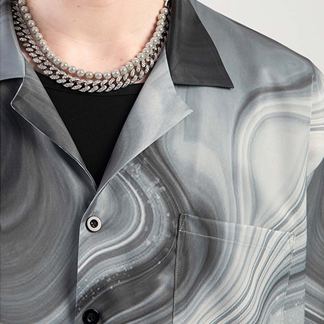 252 Jin Camp Collar Printed Shirt