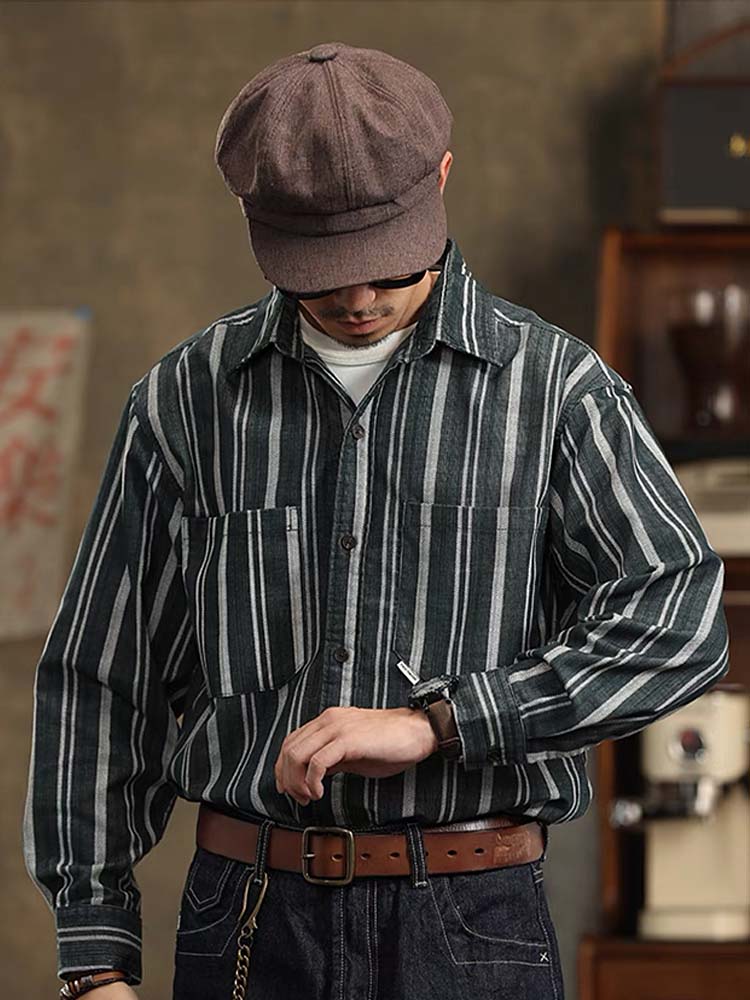 592 Taito Striped Long-Sleeve Shirt