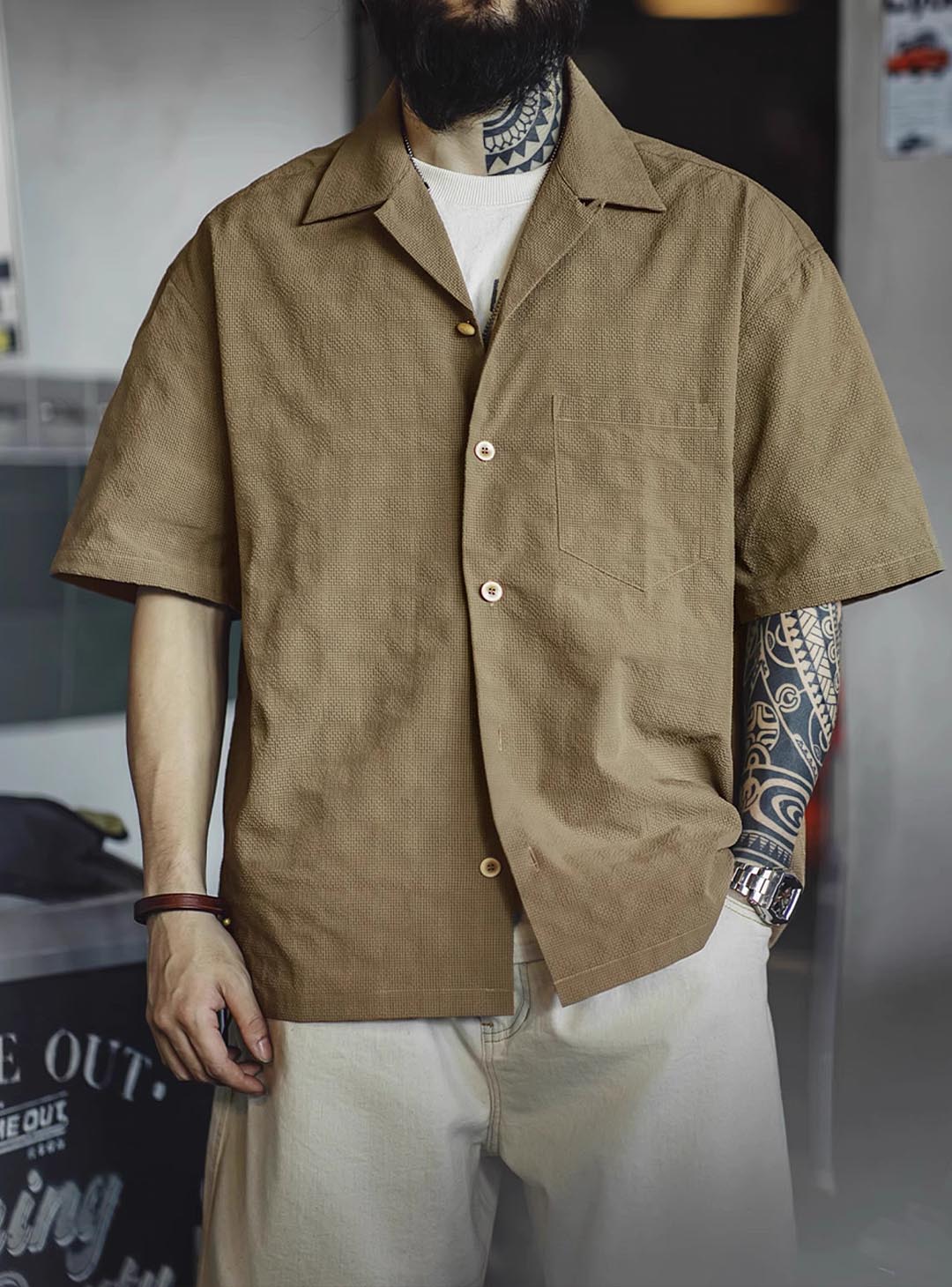 422 Jiro Textured Casual Shirt