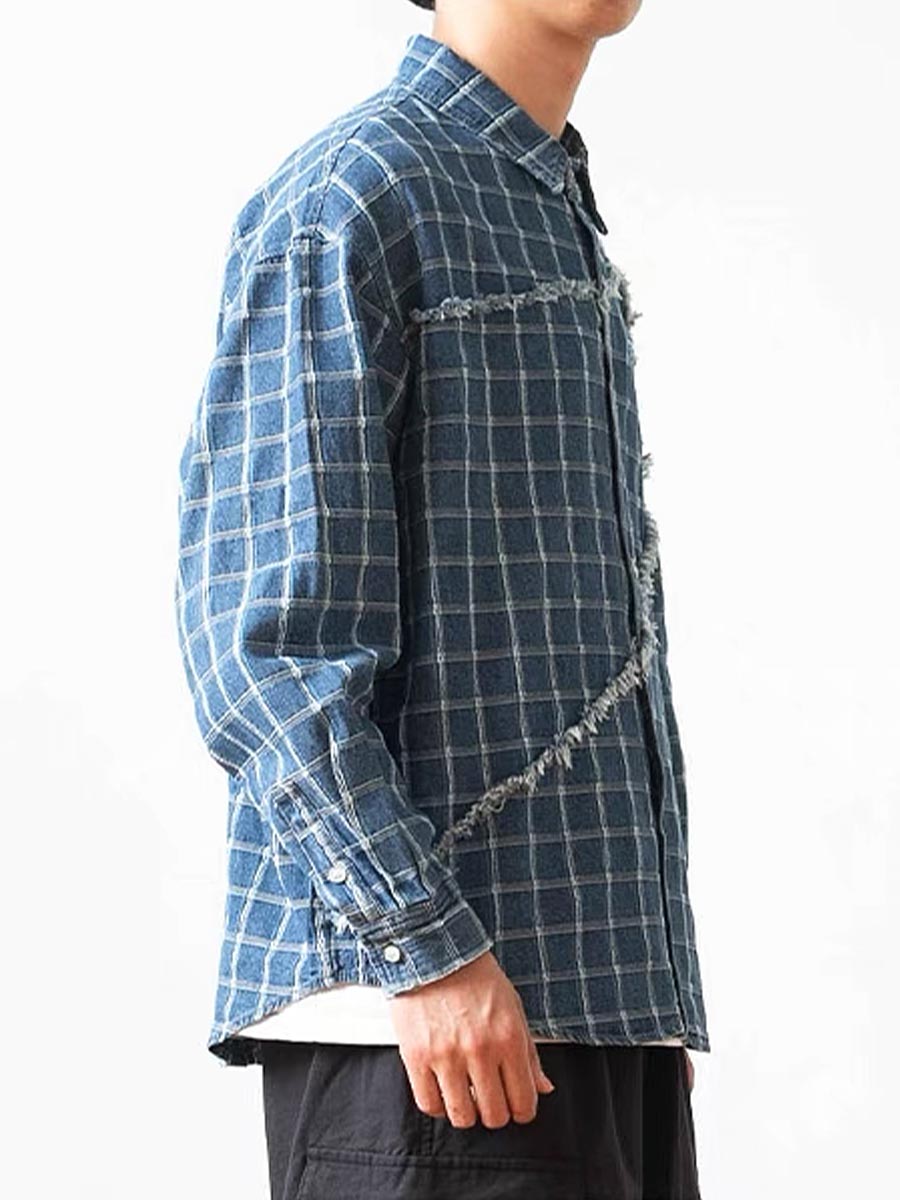 632 Koki Checkered Denim Shirt