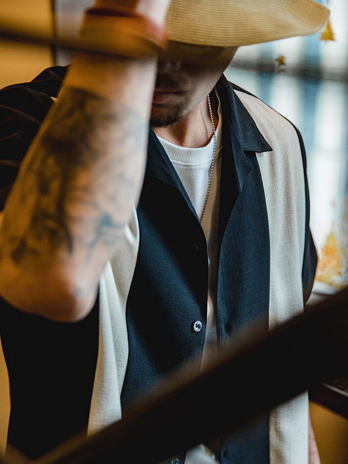 220 Striped Cuban Collar Shirt