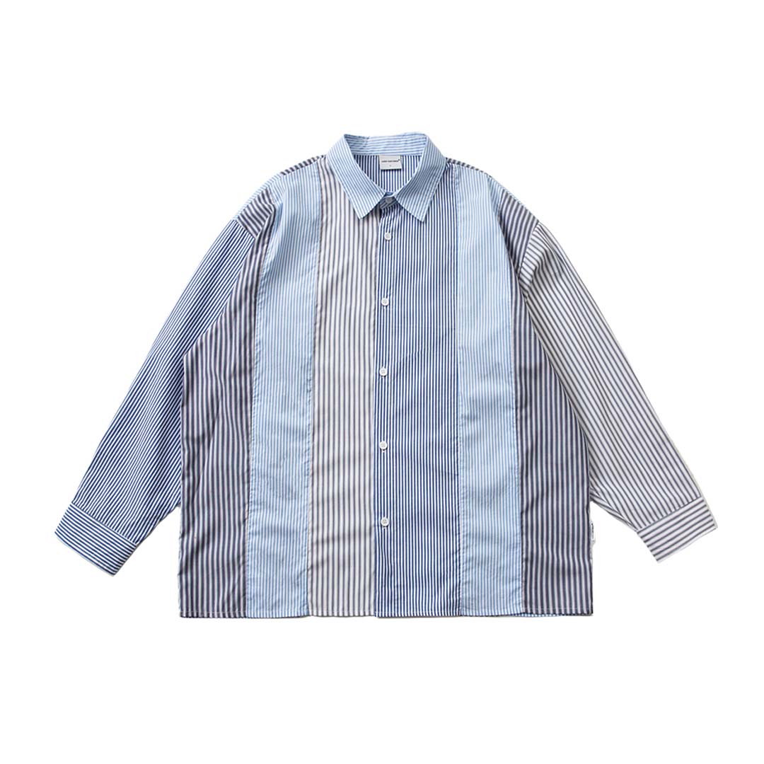 130 Casual Striped Patchwork Shirt