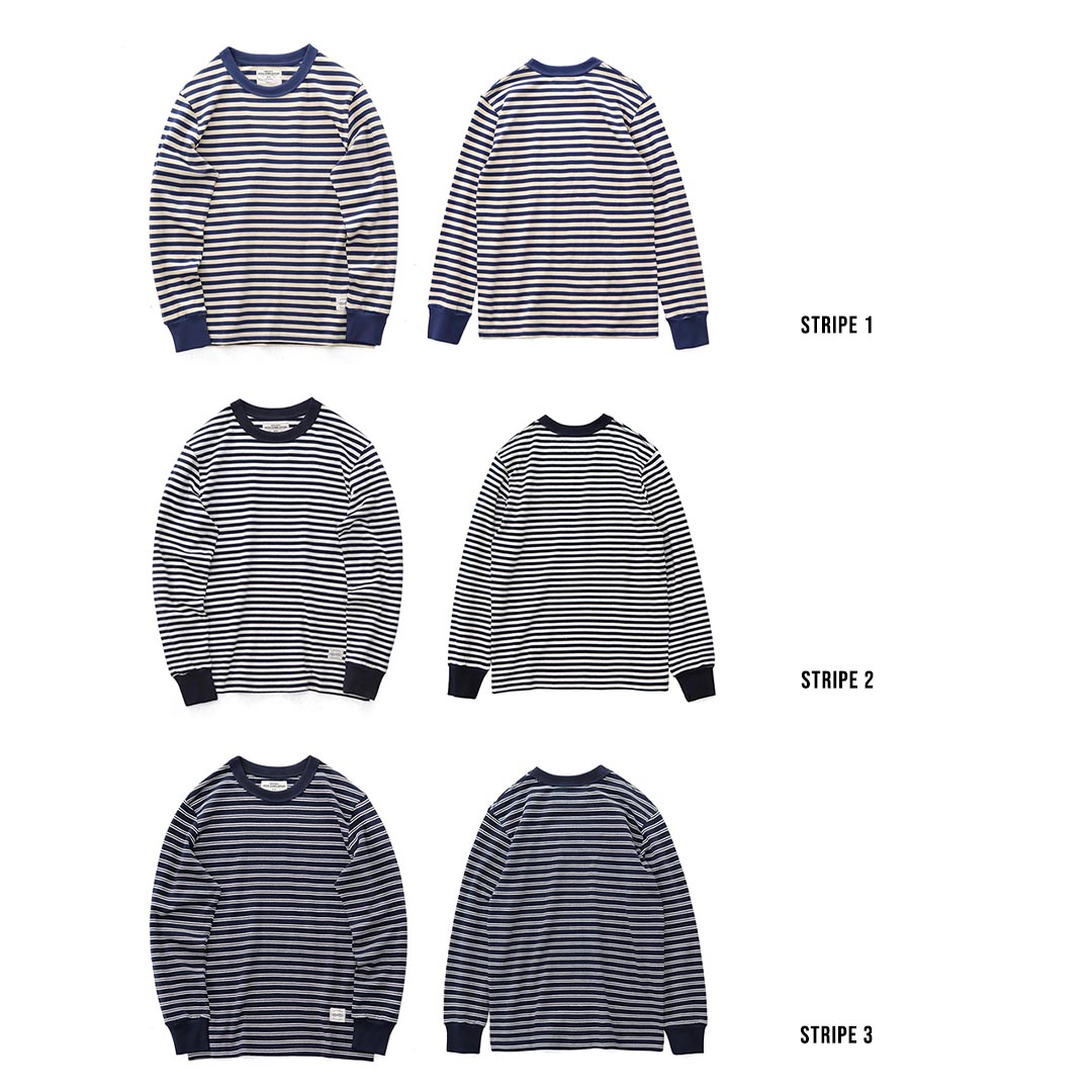 250G Basic Striped Long Sleeve Tee