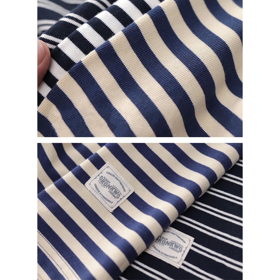 250G Basic Striped Long Sleeve Tee