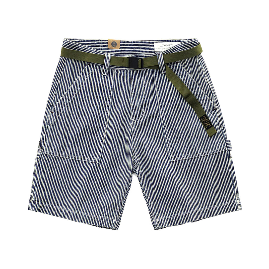 108 Vintage Striped Denim Shorts