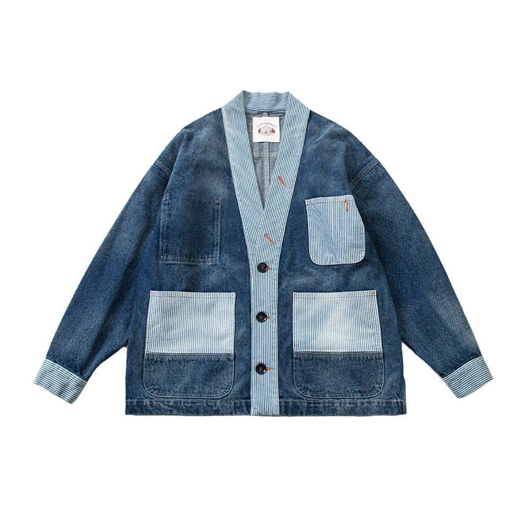 652 Patchwork Denim Kimono