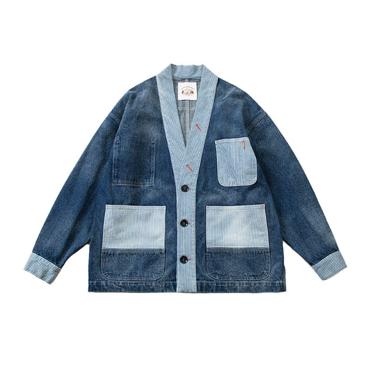 652 Patchwork Denim Kimono
