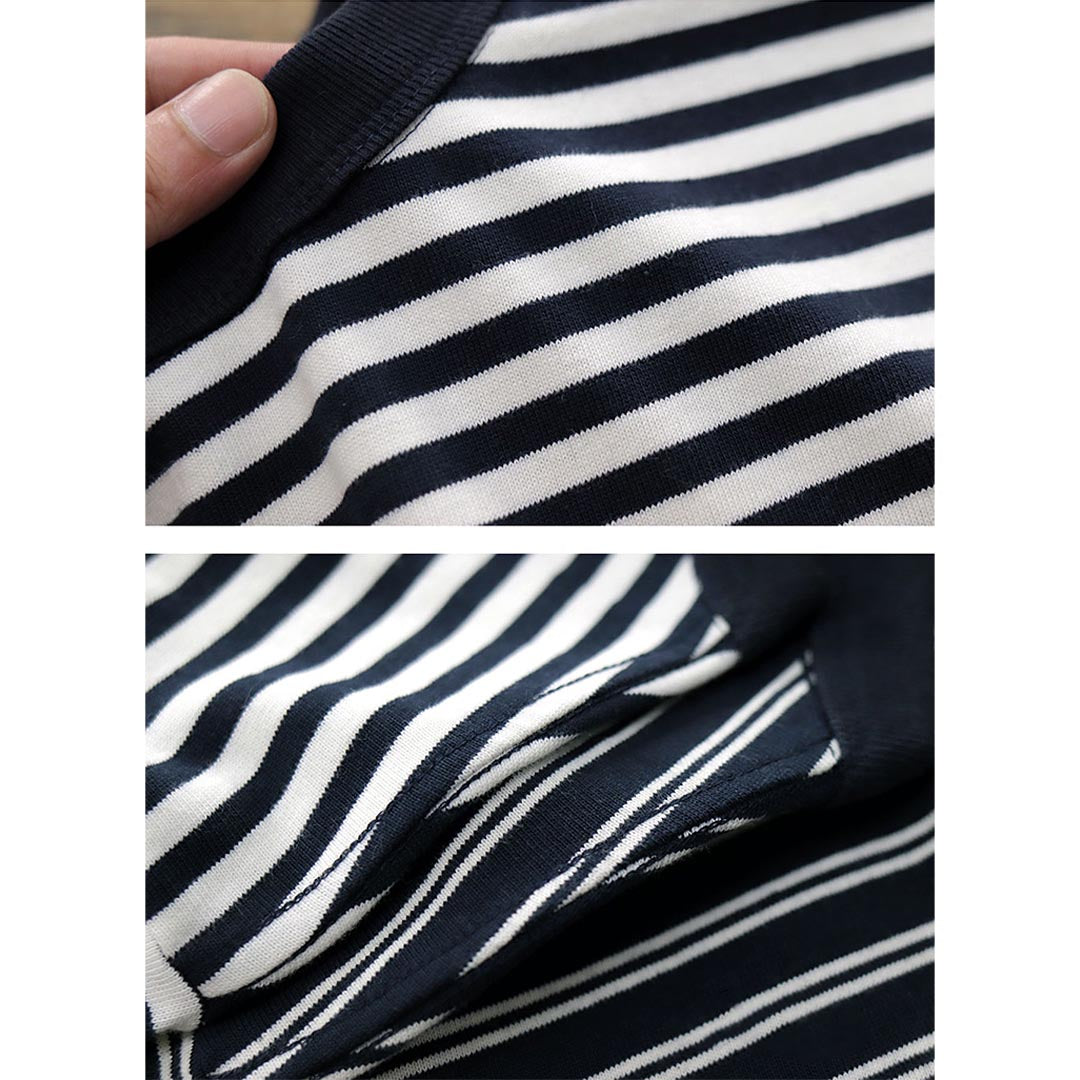 250G Basic Striped Long Sleeve Tee