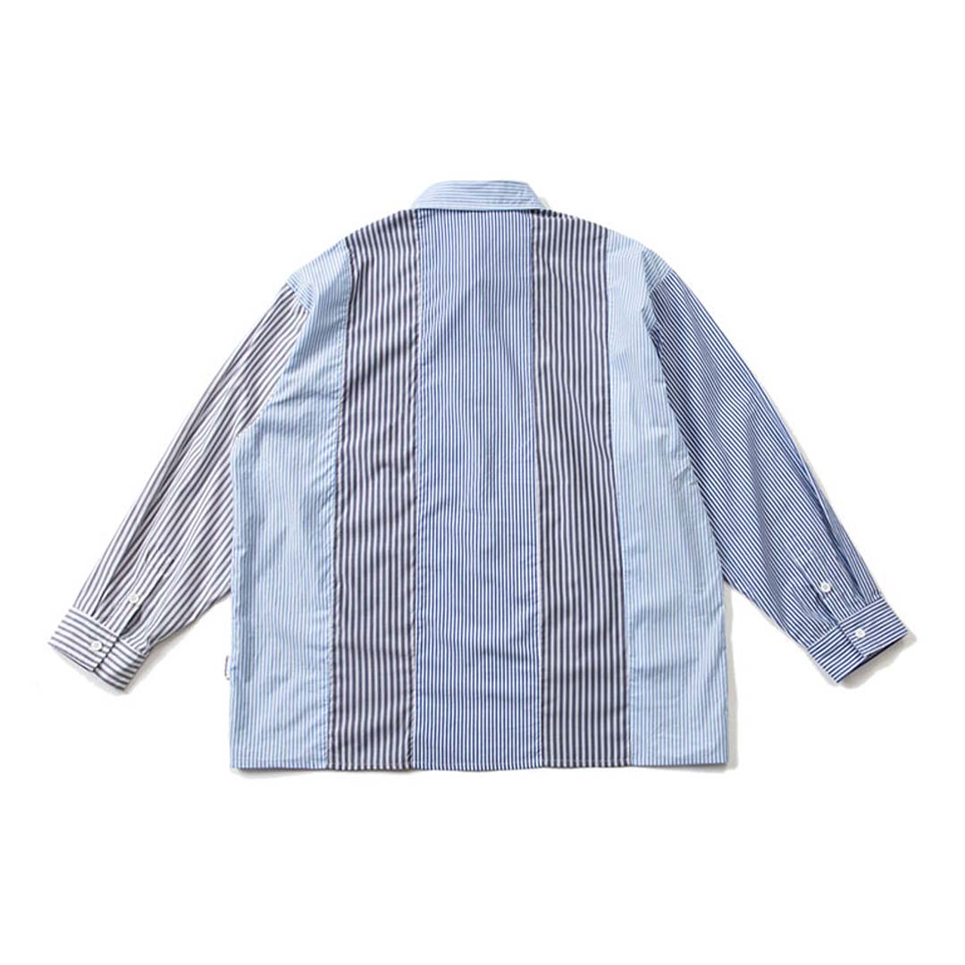 130 Casual Striped Patchwork Shirt