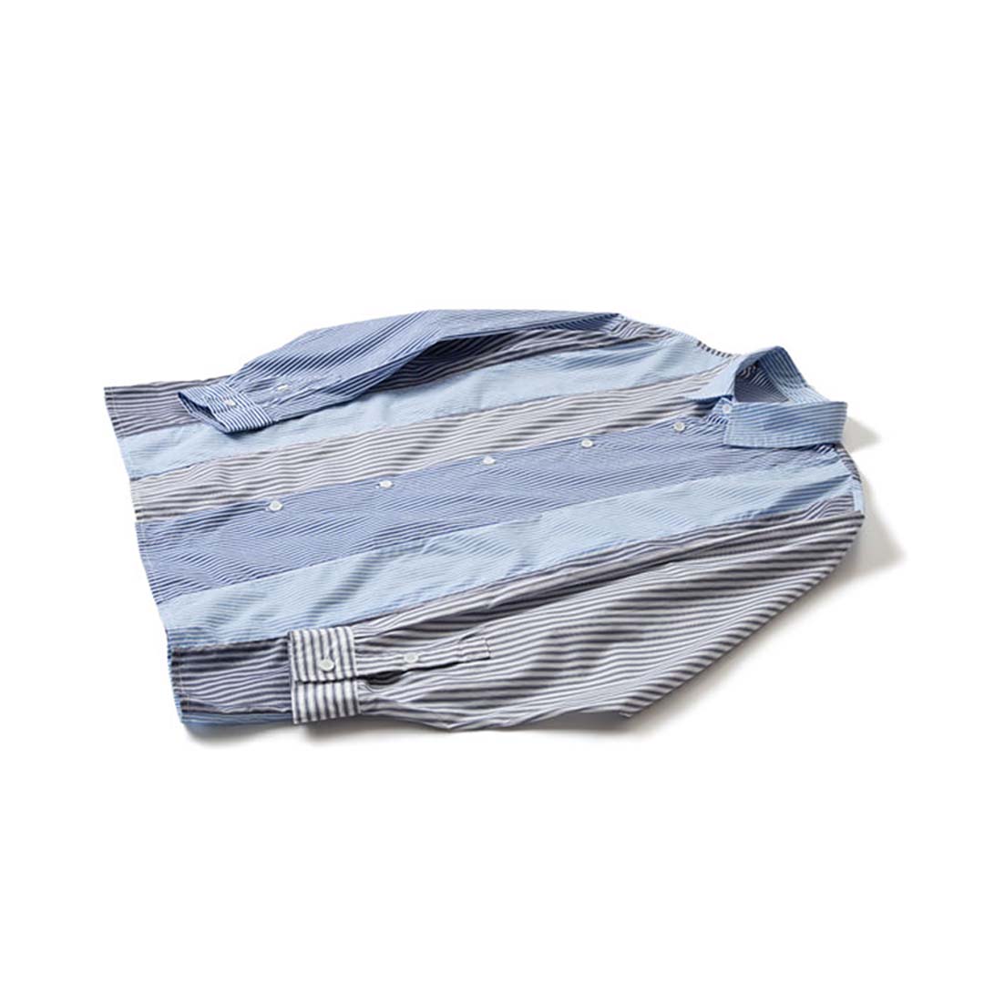 130 Casual Striped Patchwork Shirt