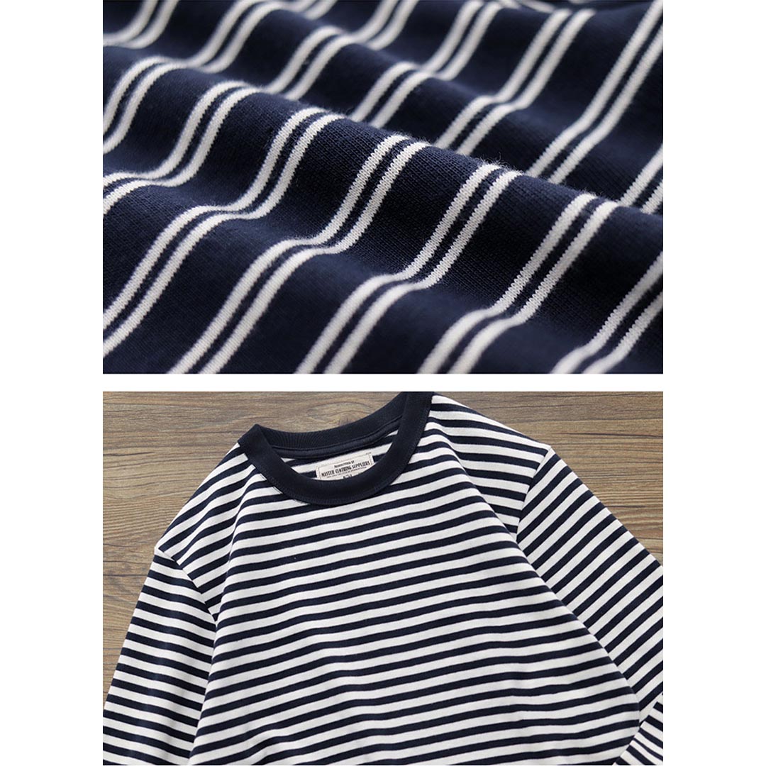 250G Basic Striped Long Sleeve Tee