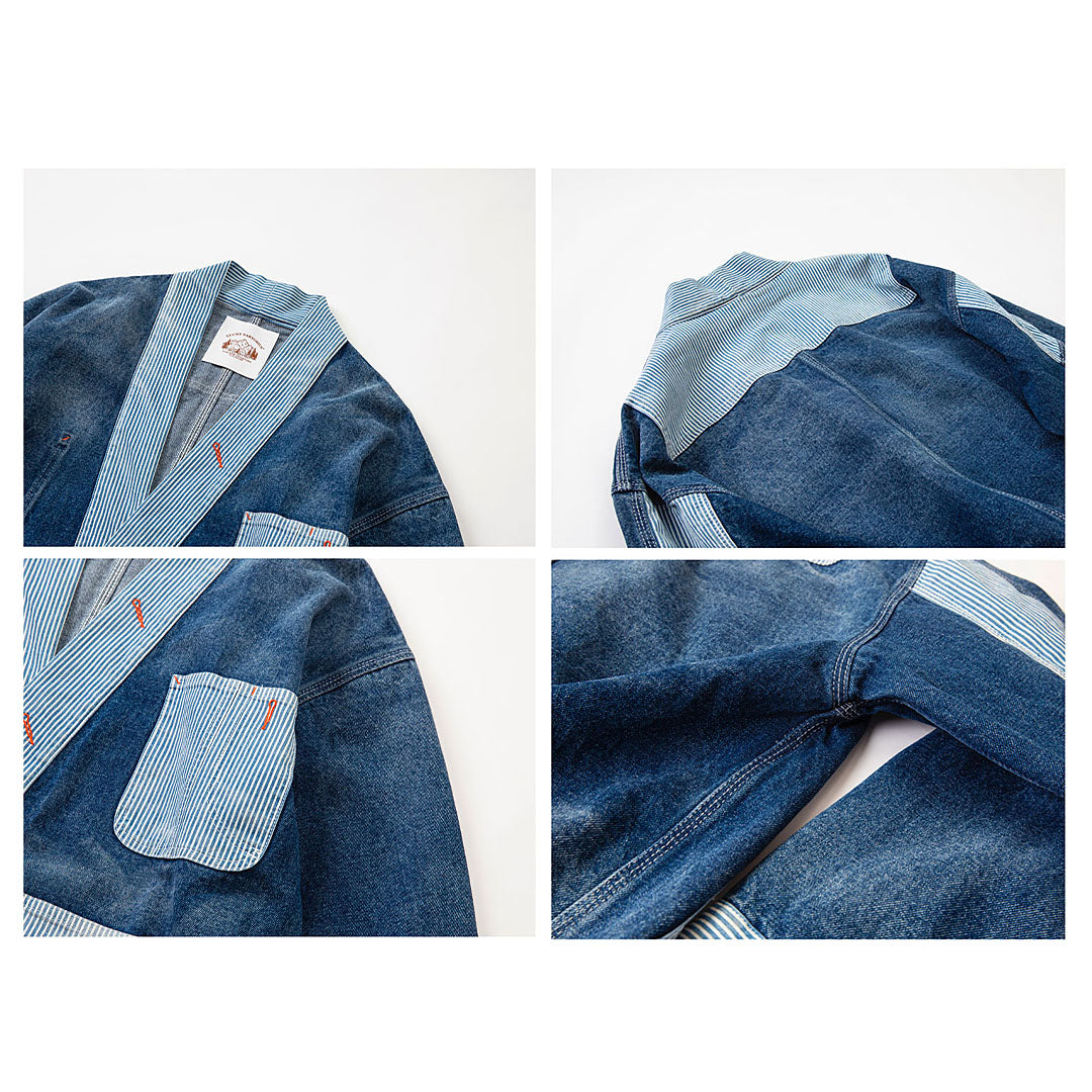 652 Patchwork Denim Kimono