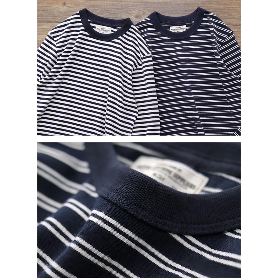 250G Basic Striped Long Sleeve Tee