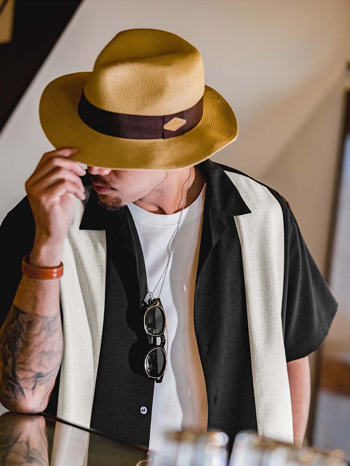 220 Striped Cuban Collar Shirt