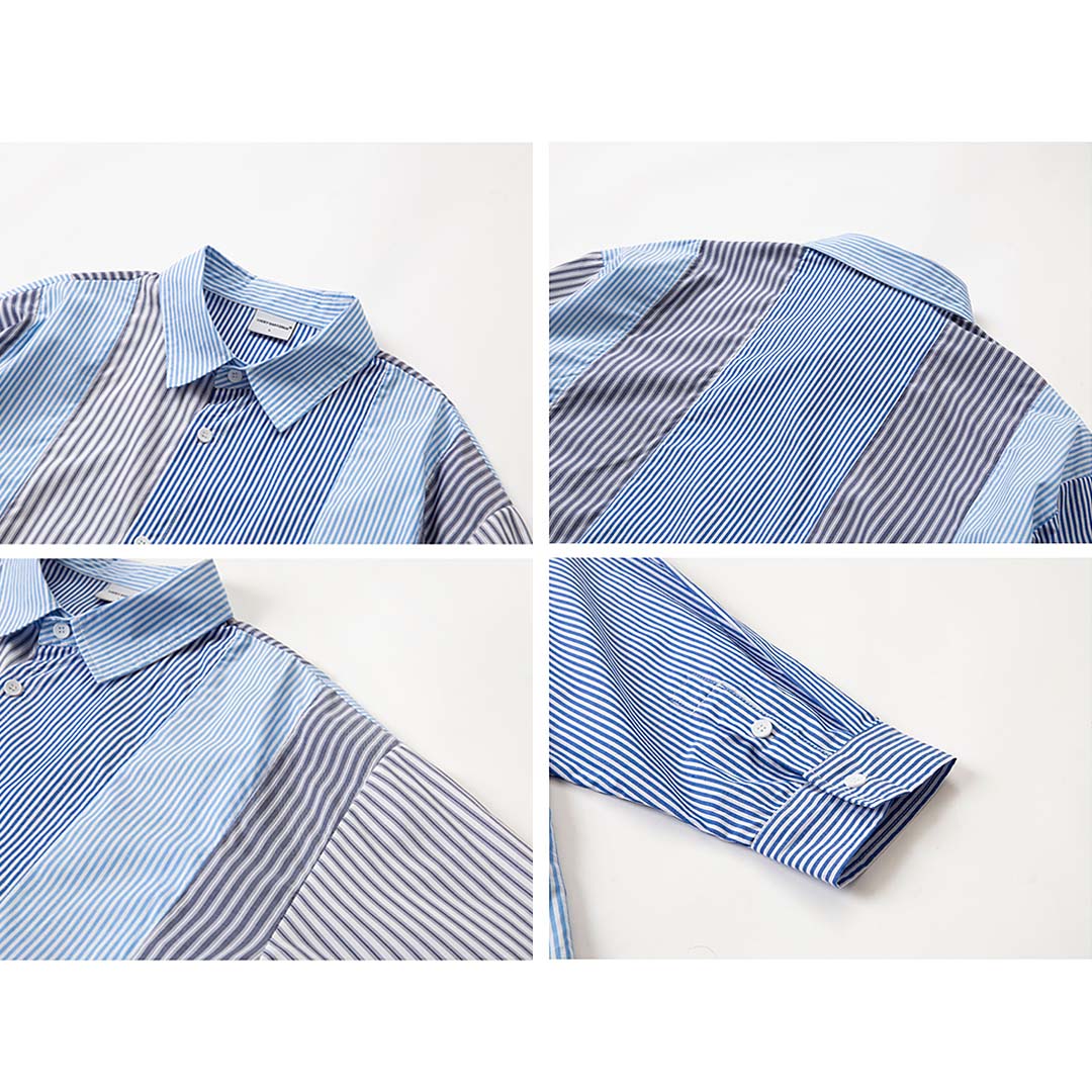 130 Casual Striped Patchwork Shirt