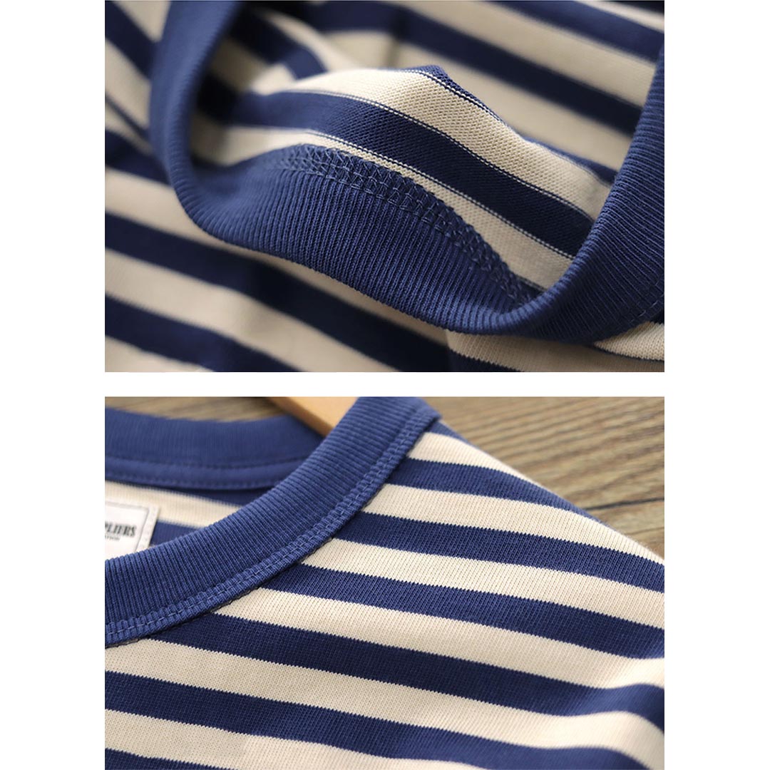 250G Basic Striped Long Sleeve Tee