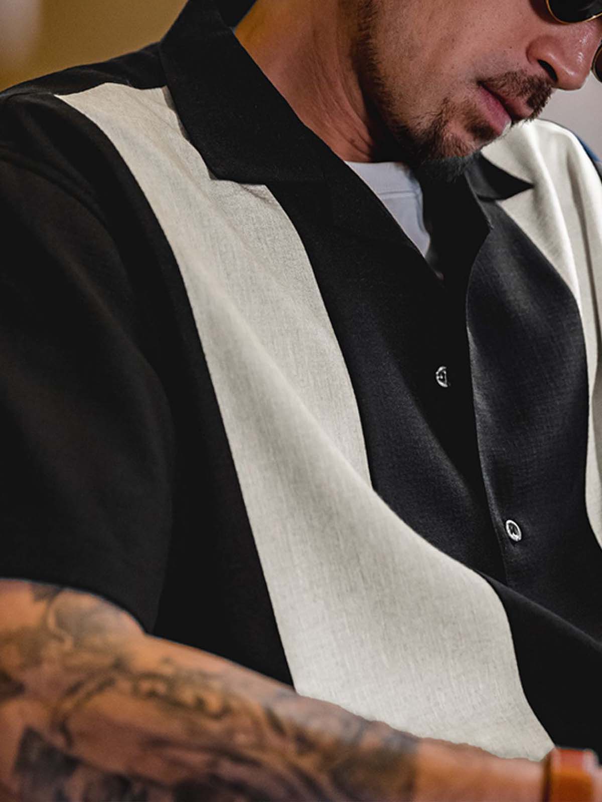 220 Striped Cuban Collar Shirt