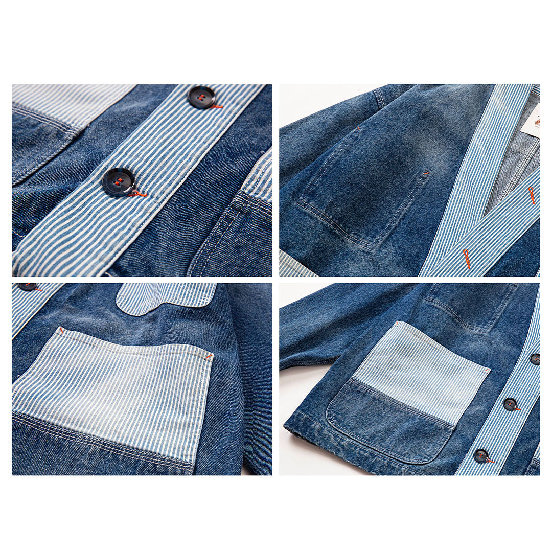 652 Patchwork Denim Kimono