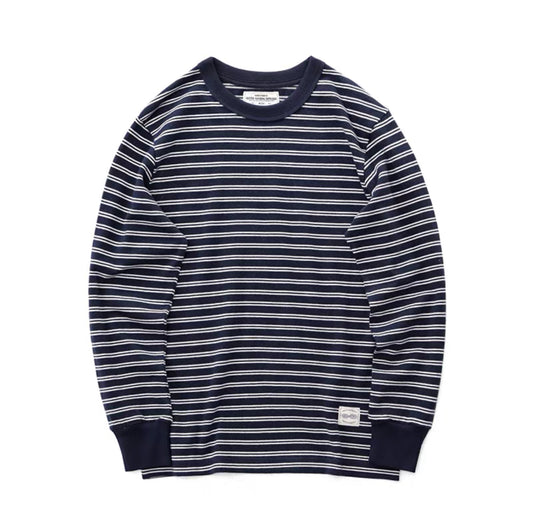 250G Basic Striped Long Sleeve Tee