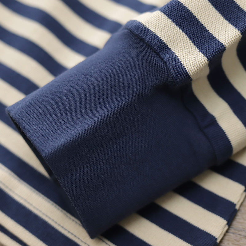 250G Basic Striped Long Sleeve Tee