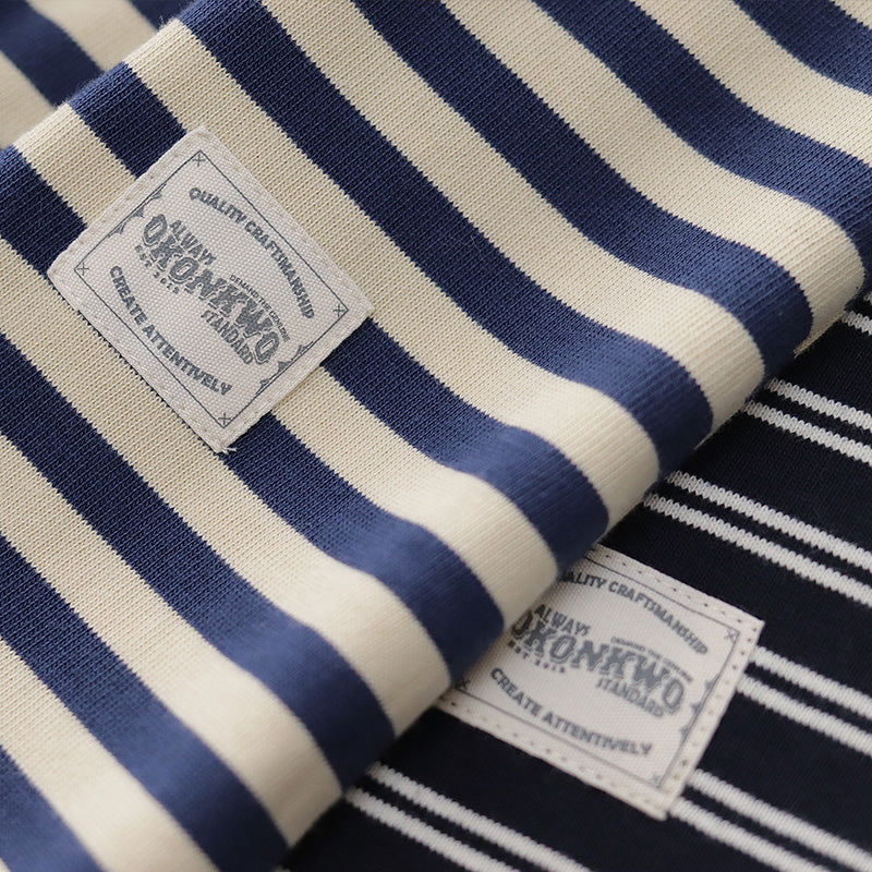 250G Basic Striped Long Sleeve Tee