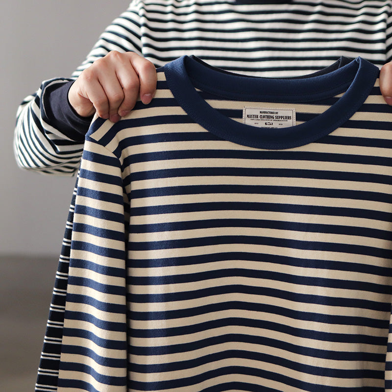250G Basic Striped Long Sleeve Tee