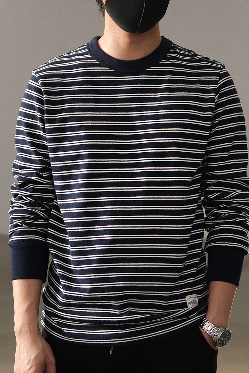250G Basic Striped Long Sleeve Tee