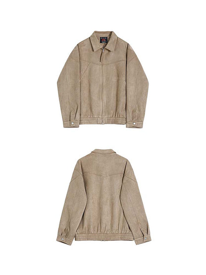 672 Nakamura Suede Zip-Through Jacket