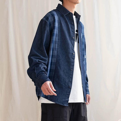 649 Mio Patchwork Long-Sleeve Shirt