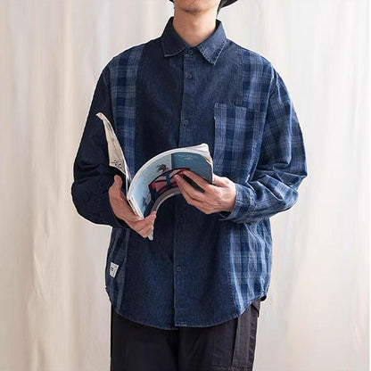 649 Mio Patchwork Long-Sleeve Shirt