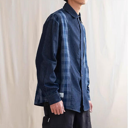 649 Mio Patchwork Long-Sleeve Shirt