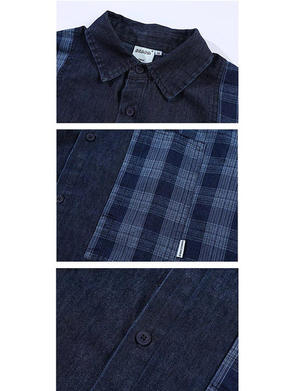 649 Mio Patchwork Long-Sleeve Shirt