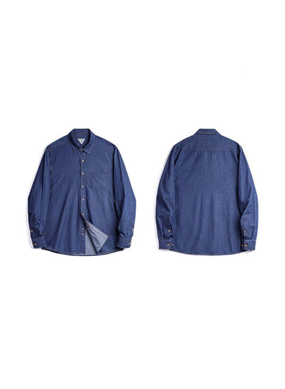 547 Mao Casual Denim Long-Sleeve Shirt