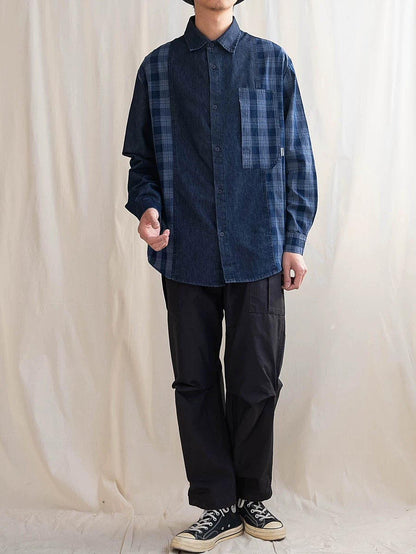 649 Mio Patchwork Long-Sleeve Shirt