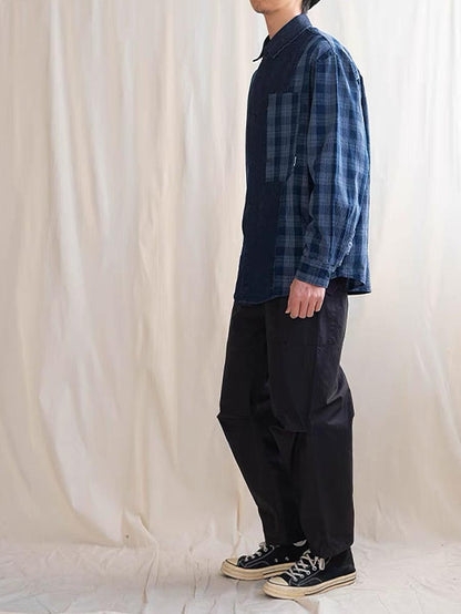 649 Mio Patchwork Long-Sleeve Shirt