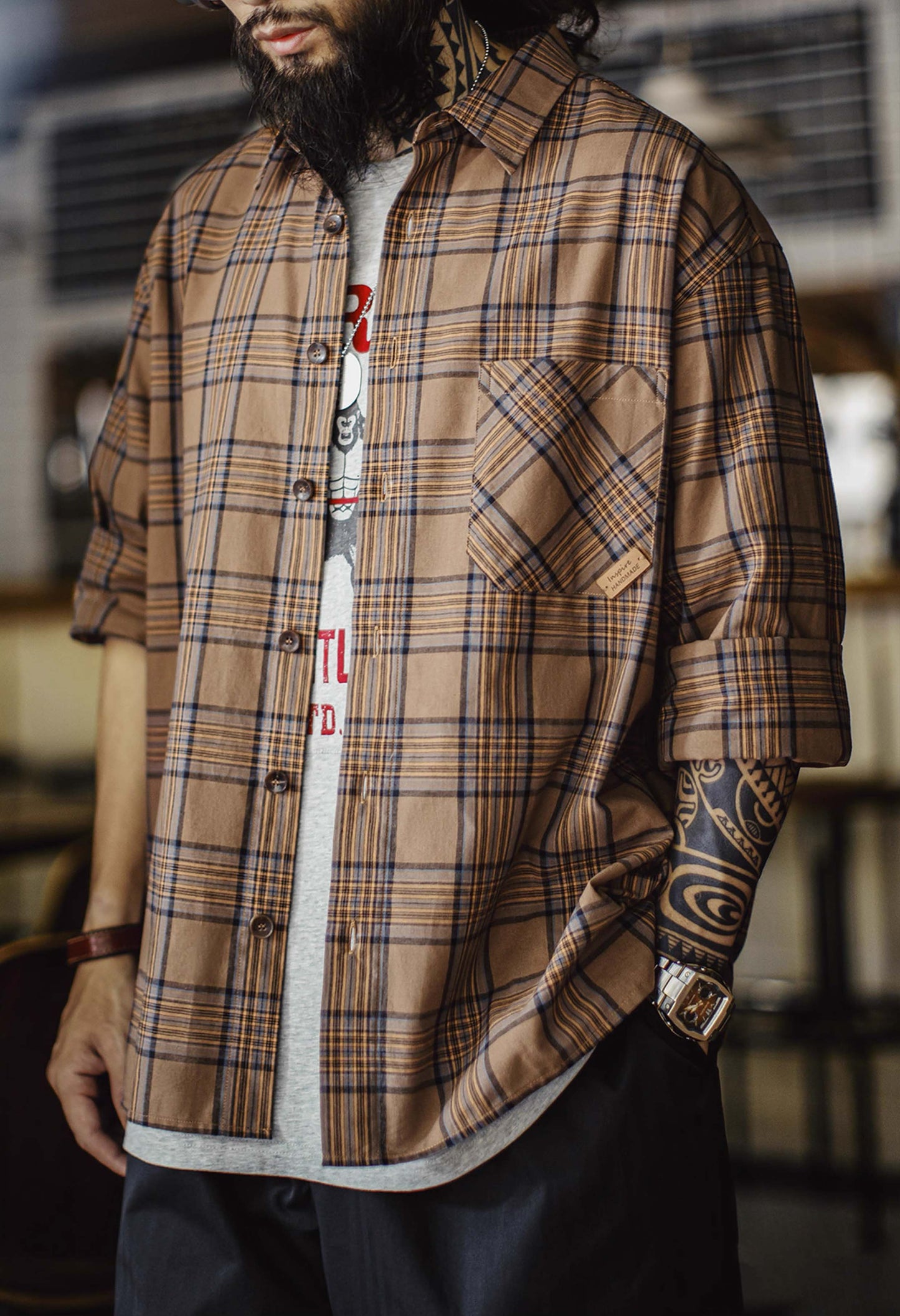762 Lex Casual Plaid Shirt
