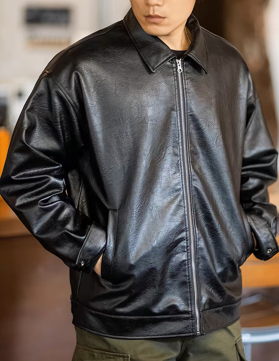 697 Keijo Faux Leather Coach Jacket