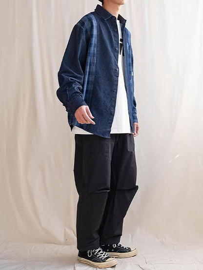649 Mio Patchwork Long-Sleeve Shirt