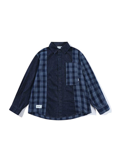 649 Mio Patchwork Long-Sleeve Shirt