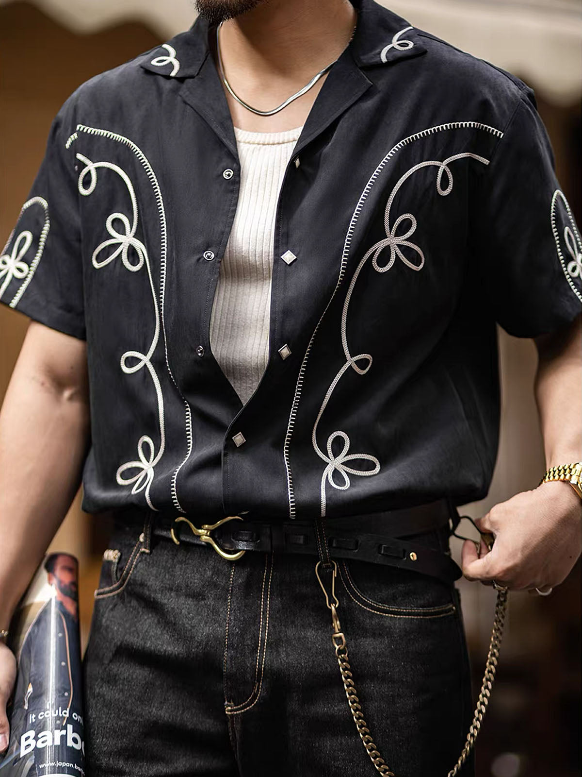 320 Nuro Vintage Bolero Short-Sleeve Shirt