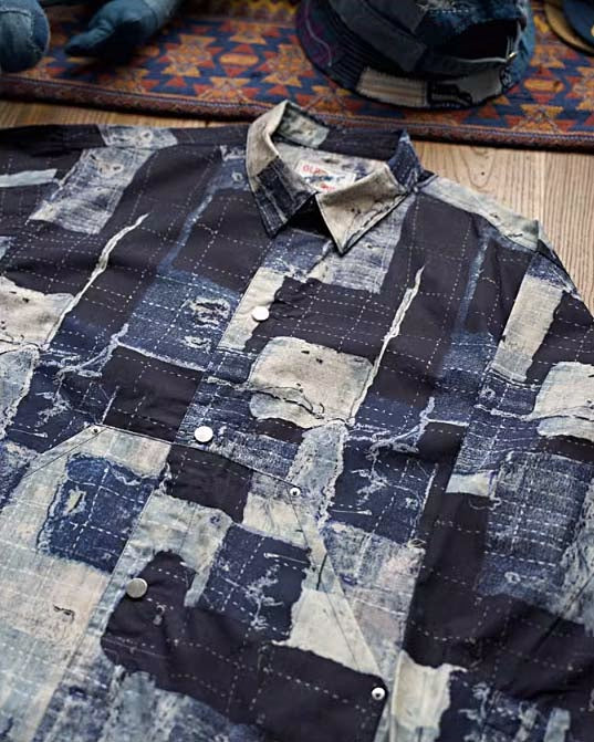 421 Toro Vintage Patchwork Long-Sleeve Shirt