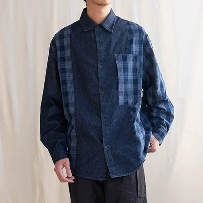649 Mio Patchwork Long-Sleeve Shirt