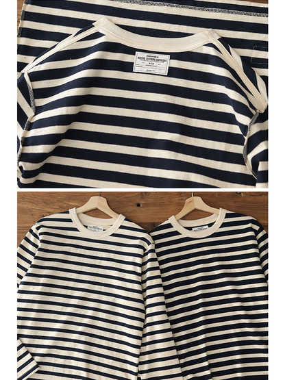 250G Washed Striped Long-Sleeve Tee
