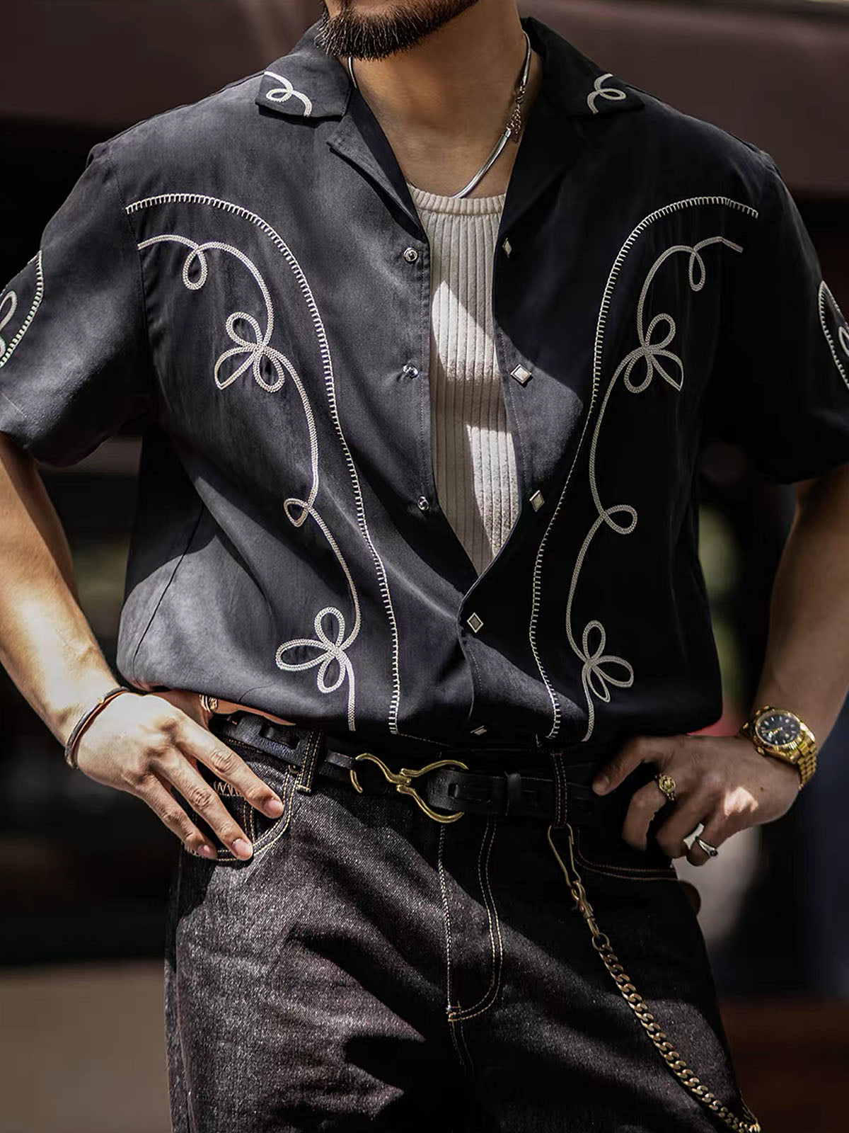 320 Nuro Vintage Bolero Short-Sleeve Shirt