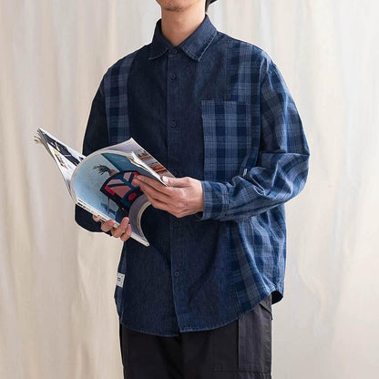 649 Mio Patchwork Long-Sleeve Shirt