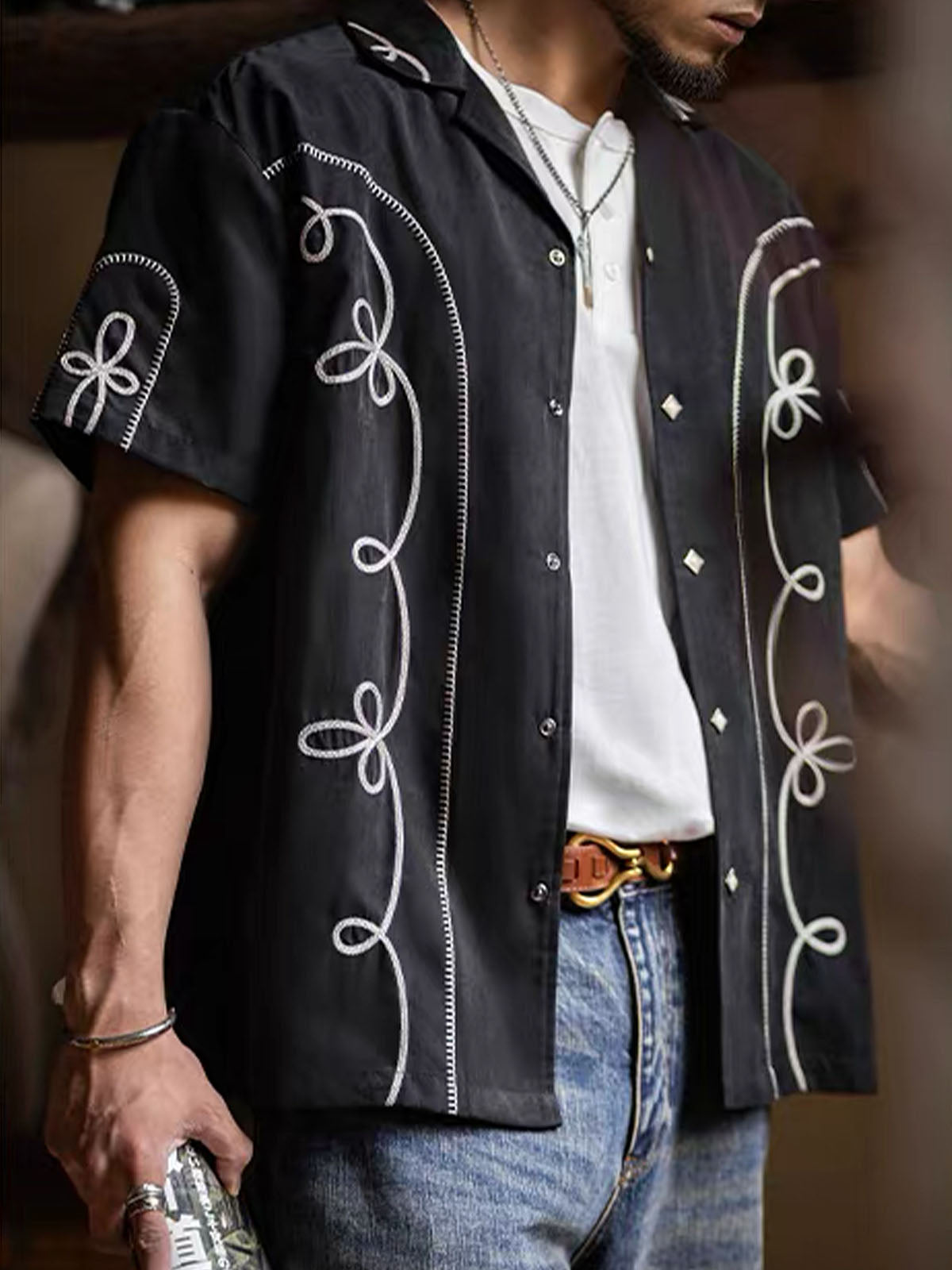 320 Nuro Vintage Bolero Short-Sleeve Shirt