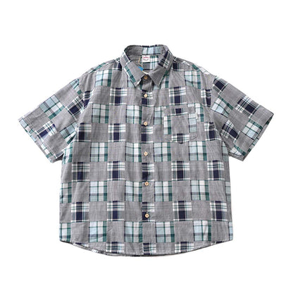104 Hara Checkered Patchwork Shirt