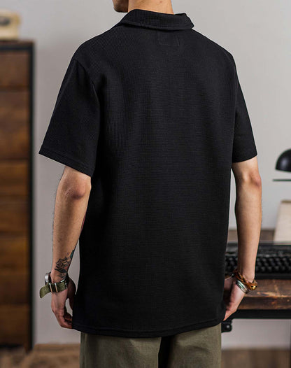 218 Yoko Waffle Polo Tee
